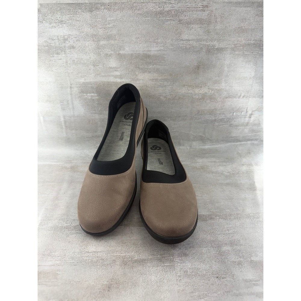 Clarks Cloudsteppers Sillian 2.0 Moon Brown Black Flats Women Sz 6.5M